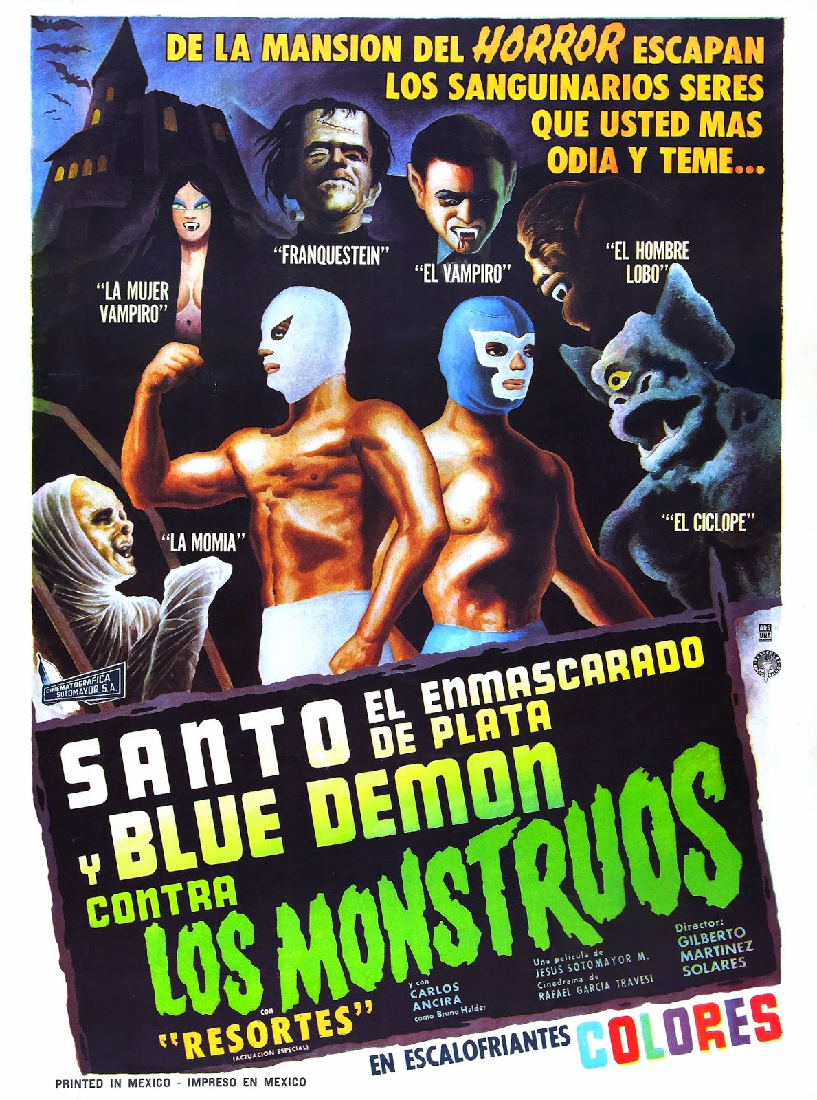 películas de el santo blue demon contra los monstruos