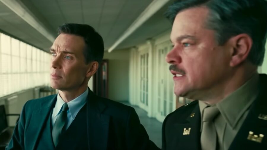 MAtt Damon y Cillian Murphy en la película Oppenheimer.